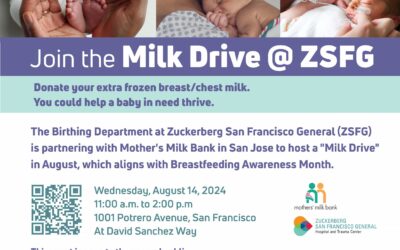 Zuckerberg San Francisco General, Donor Breastmilk Meet-up on August 14, 2024